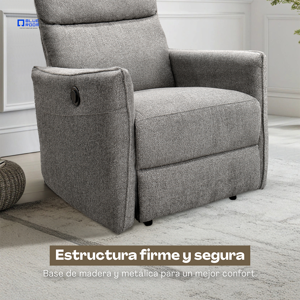 Foto 7 | Sillón Reclinable Eléctrico Tela Gris