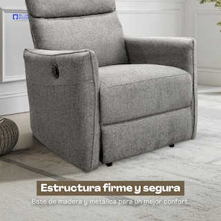Foto 7 | Sillón Reclinable Eléctrico Tela Gris