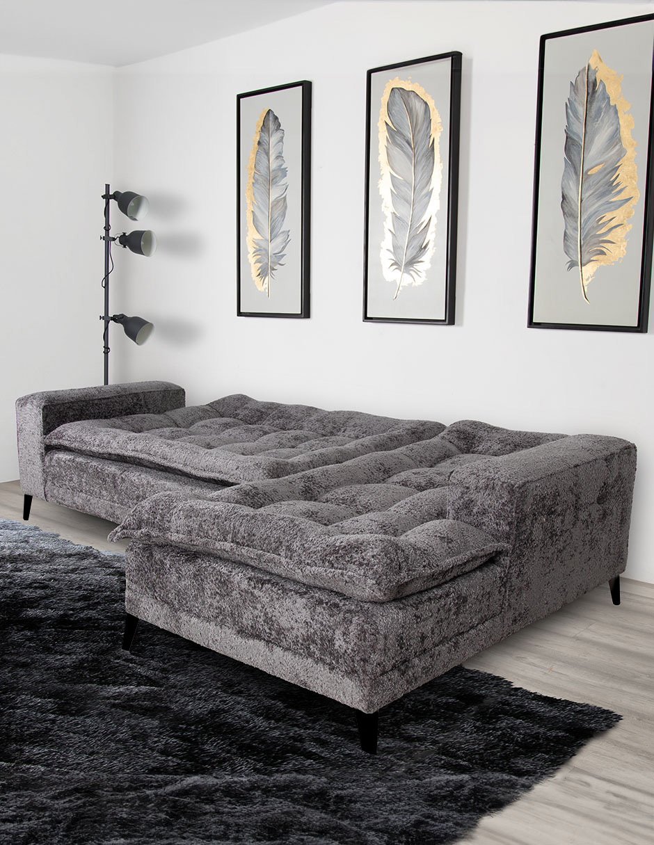 Foto 4 pulgar | Sala Esquinera M & E Muebles Jennifer Gris Oxford Derecha 3 Posiciones