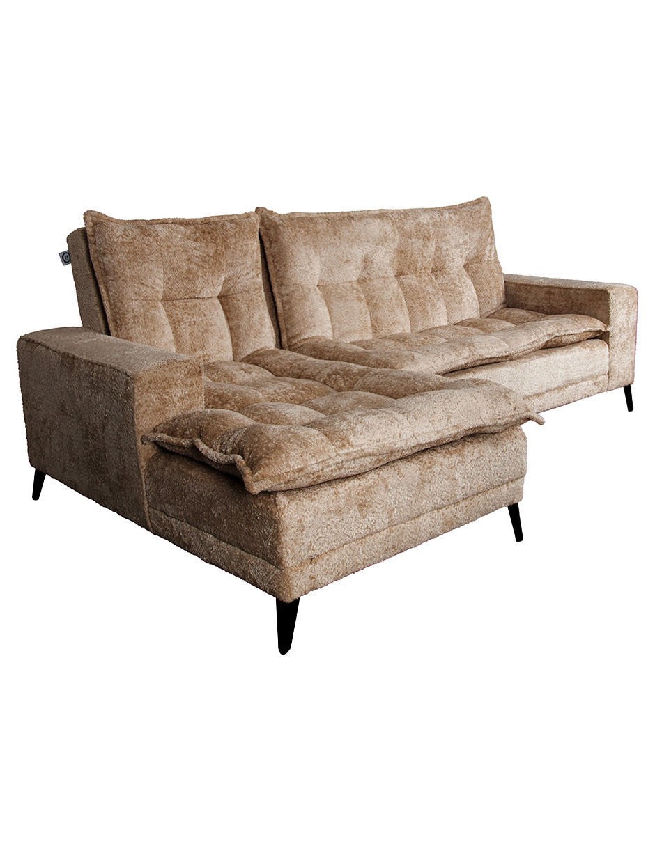 Sala Esquinera M & E Muebles Jennifer Beige Izquierda 3 Posiciones