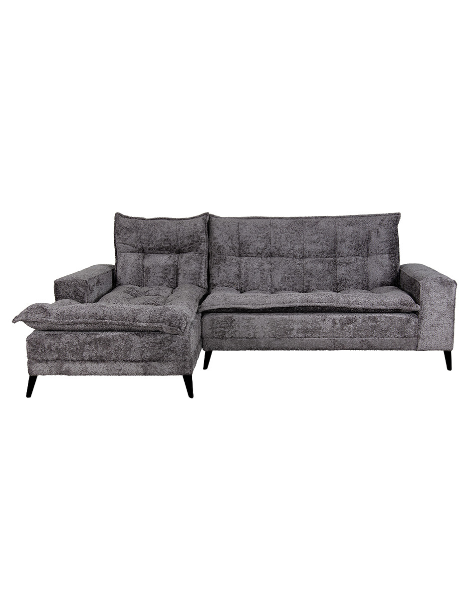 Sala Esquinera M & E Muebles Jennifer Gris Oxford Izquierda 3 Posiciones