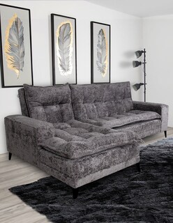 Foto 4 | Sala Esquinera M & E Muebles Jennifer Gris Oxford Izquierda 3 Posiciones