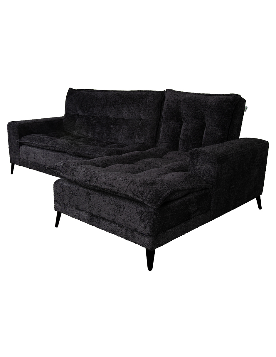 Sala Esquinera M & E Muebles Jennifer Negro Derecha 3 Posiciones