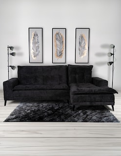 Foto 4 | Sala Esquinera M & E Muebles Jennifer Negro Derecha 3 Posiciones