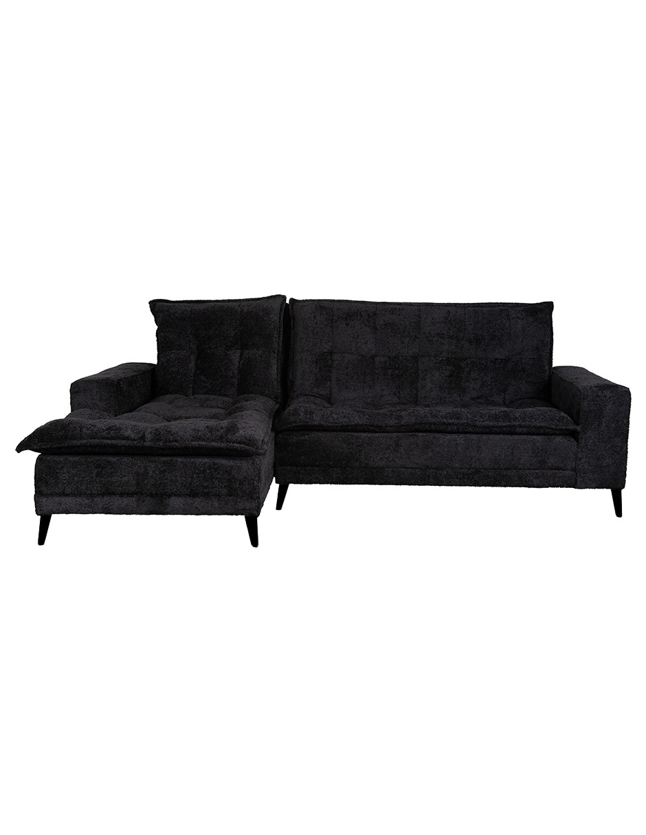 Sala Esquinera M & E Muebles Jennifer Negro Izquierda 3 Posiciones