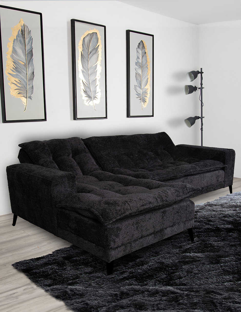 Foto 5 | Sala Esquinera M & E Muebles Jennifer Negro Izquierda 3 Posiciones