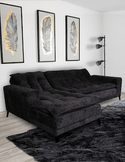 Foto 5 | Sala Esquinera M & E Muebles Jennifer Negro Izquierda 3 Posiciones