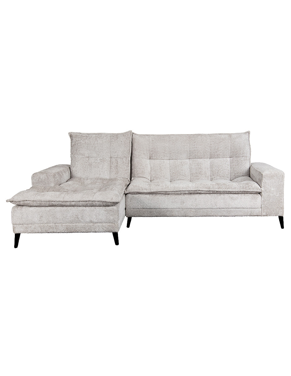 Sala Esquinera M & E Muebles Jennifer Gris Claro Izquierda 3 Posiciones