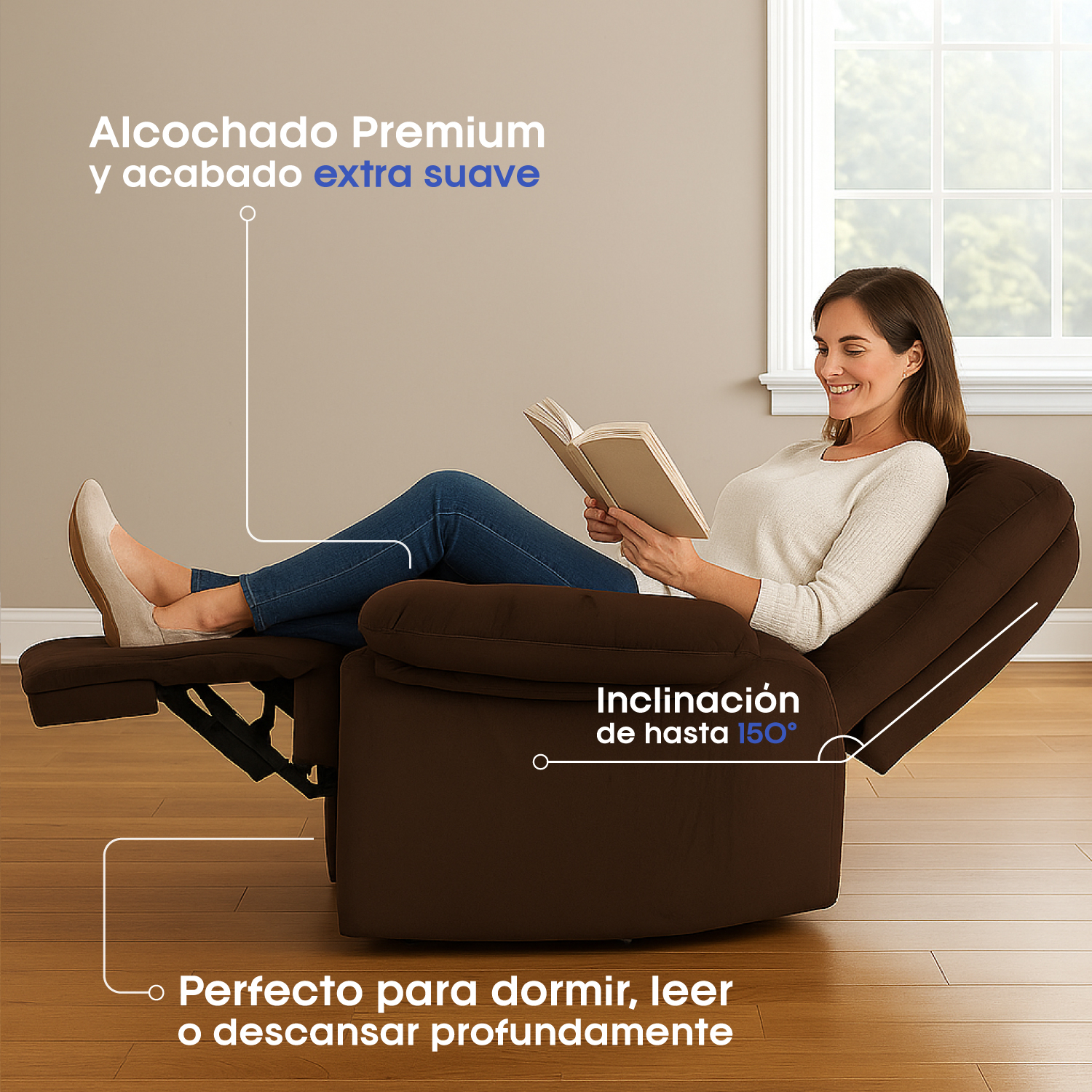 Foto 4 pulgar | Bossa Sillón Reclinable Individual James Cafe Reposet