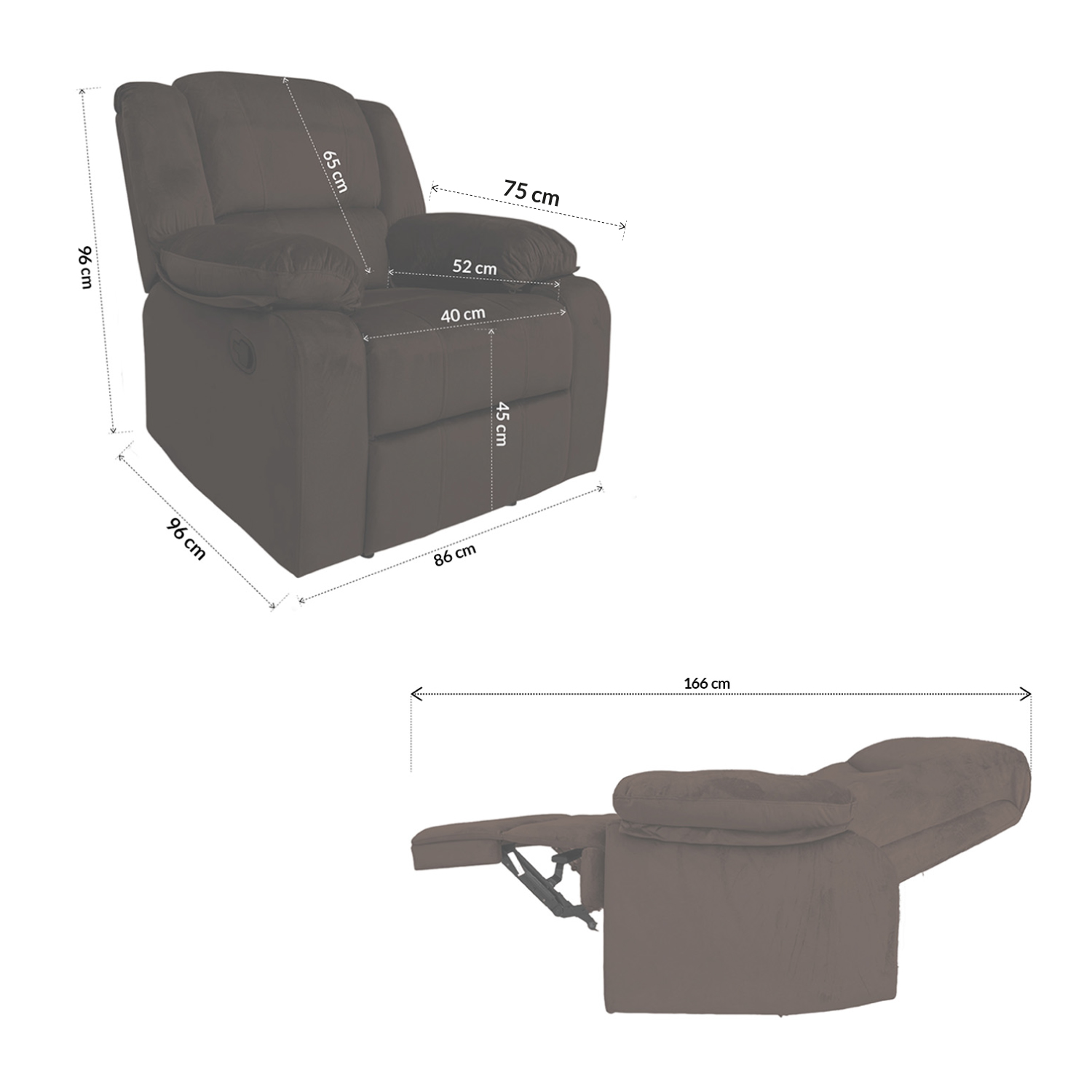 Foto 9 pulgar | Bossa Sillón Reclinable Individual James Cafe Reposet