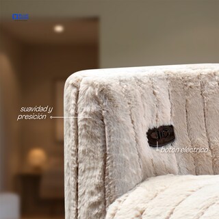 Foto 4 | Blue Room Sillón Reclinable Giratorio Con Mecedora-eléctrico Ashford -tela Acolchonada Beige