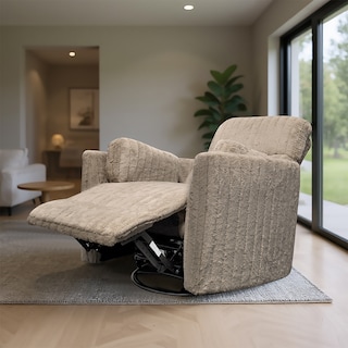 Foto 1 | Blue Room Sillón Reclinable Giratorio Con Mecedora-eléctrico Ashford -tela Acolchonada Café