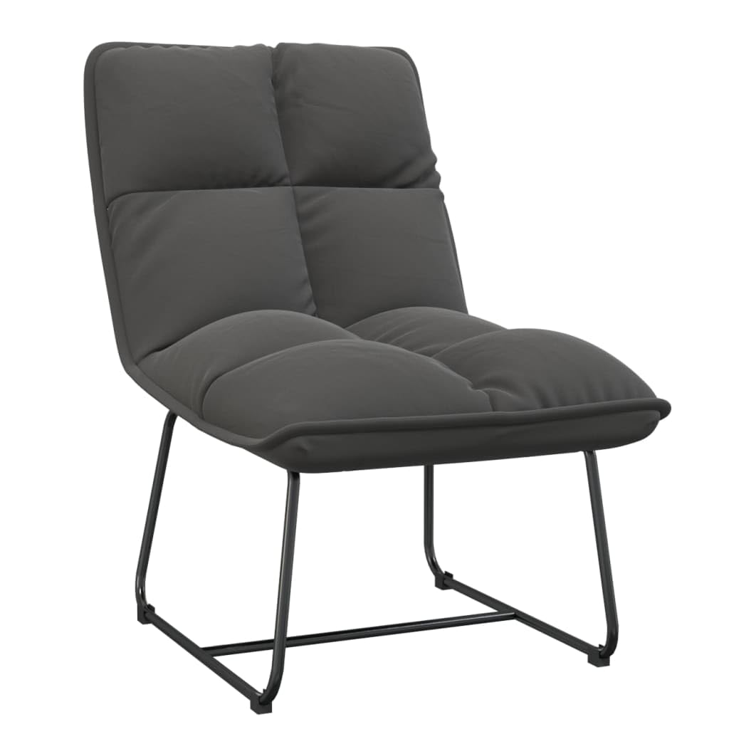 Foto 1 | Silla De Ocio Vidaxl Furniking Con Estructura Metálica De Terciopelo Gris Oscuro - Venta Internacional.