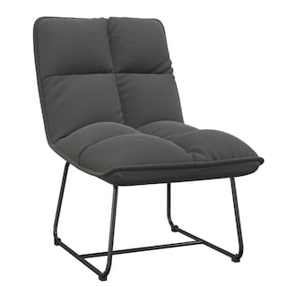 Foto 3 | Silla De Ocio Vidaxl Furniking Con Estructura Metálica De Terciopelo Gris Oscuro - Venta Internacional.