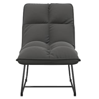 Foto 4 | Silla De Ocio Vidaxl Furniking Con Estructura Metálica De Terciopelo Gris Oscuro - Venta Internacional.