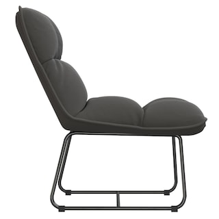 Foto 5 | Silla De Ocio Vidaxl Furniking Con Estructura Metálica De Terciopelo Gris Oscuro - Venta Internacional.