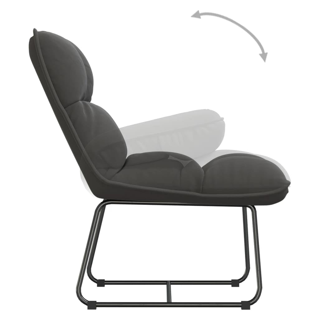 Foto 8 pulgar | Silla De Ocio Vidaxl Furniking Con Estructura Metálica De Terciopelo Gris Oscuro - Venta Internacional.