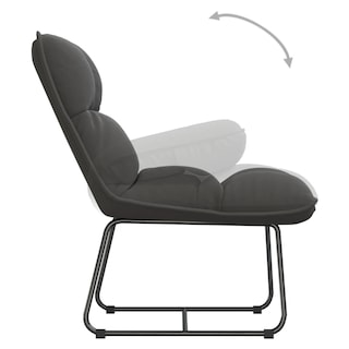 Foto 7 | Silla De Ocio Vidaxl Furniking Con Estructura Metálica De Terciopelo Gris Oscuro - Venta Internacional.