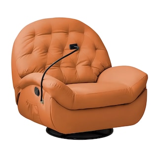 Foto 1 | Ilios Innova | Sofá Naranja Individual Eléctrico Reclinable Con Reposa Pies Soporte Para Teléfonos Y Puerto Usb