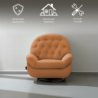 Foto 3 | Ilios Innova | Sofá Naranja Individual Eléctrico Reclinable Con Reposa Pies Soporte Para Teléfonos Y Puerto Usb