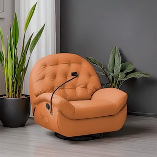 Foto 4 | Ilios Innova | Sofá Naranja Individual Eléctrico Reclinable Con Reposa Pies Soporte Para Teléfonos Y Puerto Usb