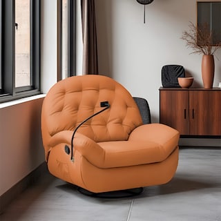 Foto 5 | Ilios Innova | Sofá Naranja Individual Eléctrico Reclinable Con Reposa Pies Soporte Para Teléfonos Y Puerto Usb