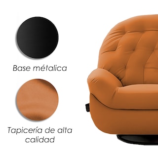 Foto 8 | Ilios Innova | Sofá Naranja Individual Eléctrico Reclinable Con Reposa Pies Soporte Para Teléfonos Y Puerto Usb