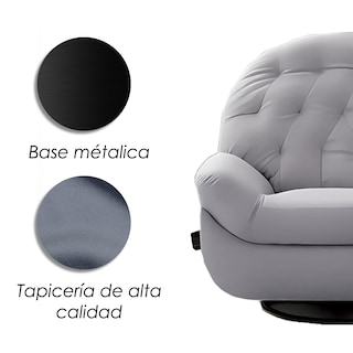 Foto 8 | Ilios Innova | Sofá Gris Individual Eléctrico Reclinable Con Reposa Pies Soporte Para Teléfonos Y Puerto Usb