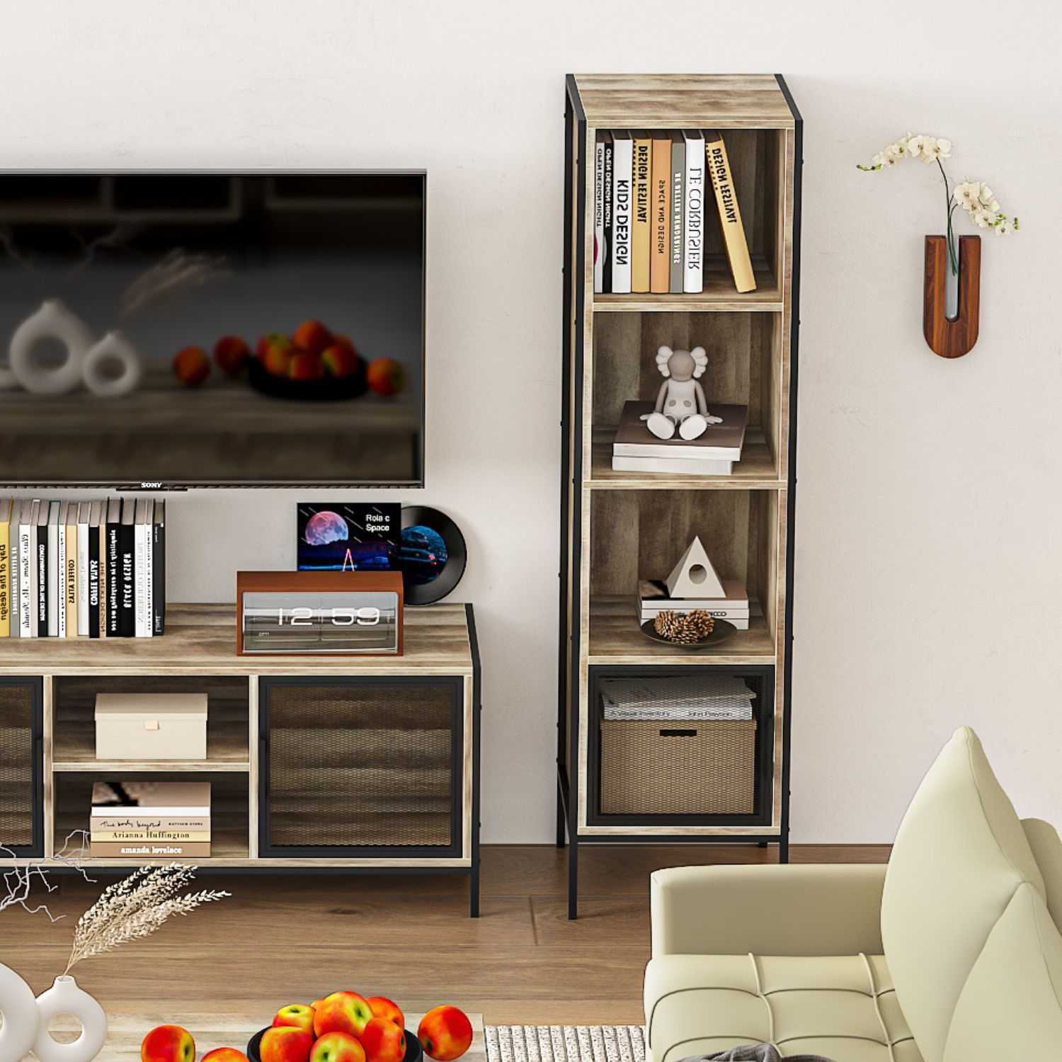 Foto 5 | Mueble Auxiliar de Estilo Industrial Homemake Loft Marrón