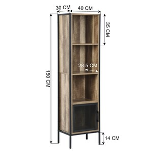 Foto 6 | Mueble Auxiliar de Estilo Industrial Homemake Loft Marrón