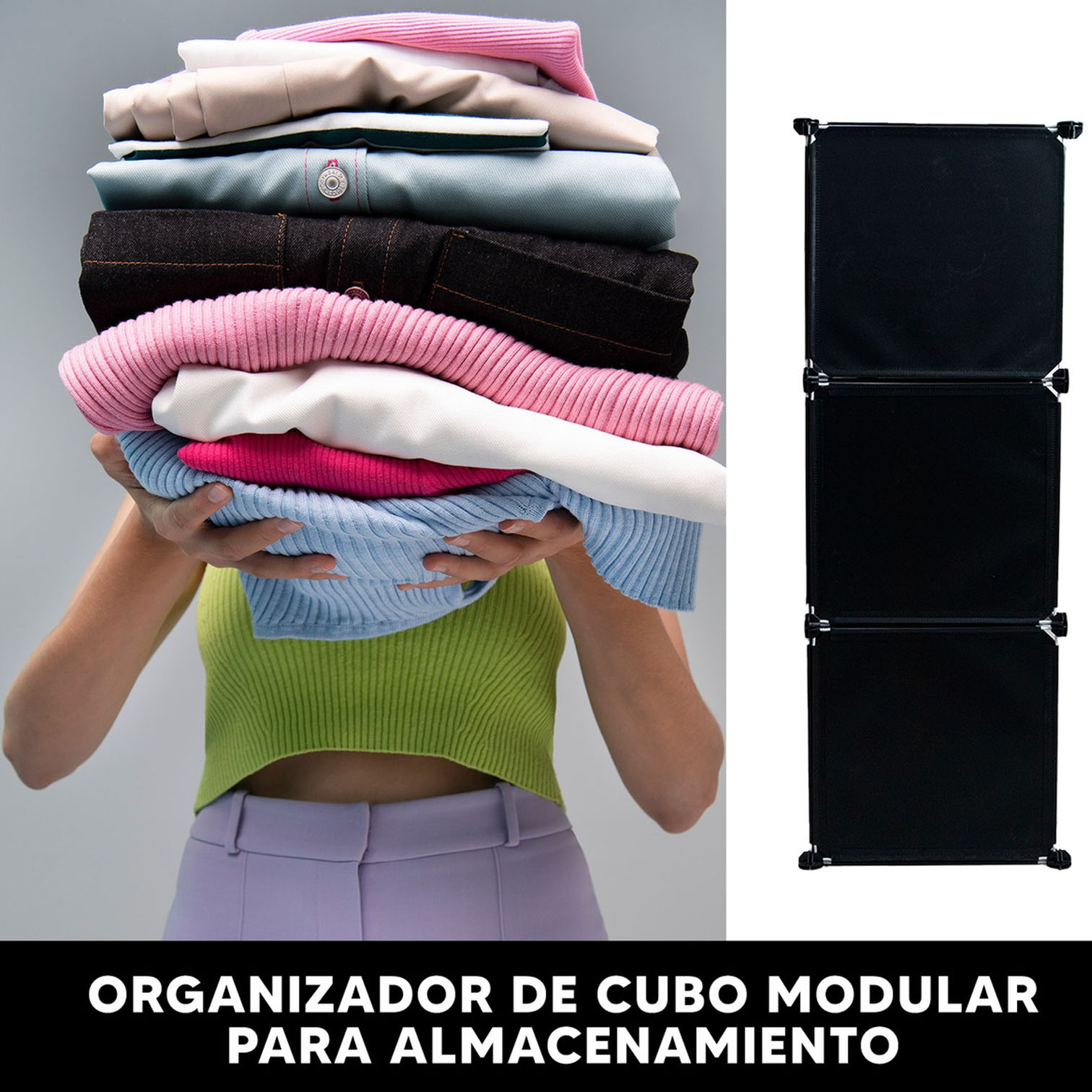 Foto 5 pulgar | Estanterías En Forma De Cubo Jauz Improvement Color Negro Para Almacenamiento Y Organización