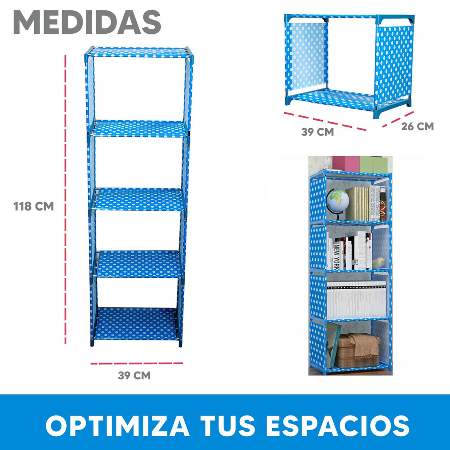 Foto 4 pulgar | Estante 4 Niveles Jauz Improvement Color Azul (j0464)