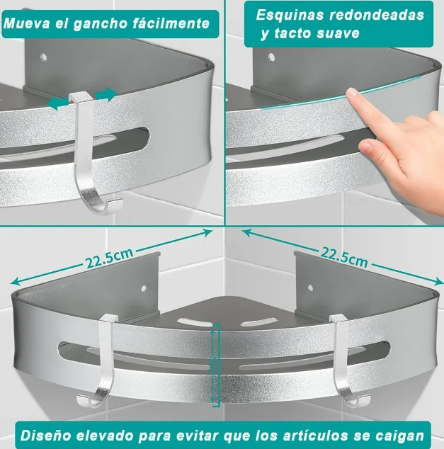 Foto 4 pulgar | 2 Xtellar Piezas Estante Para Baño Esquinero Regadera Cocina