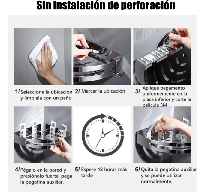 Foto 4 pulgar | 2 Xtellar Piezas Estante Para Baño Esquinero Regadera Cocina