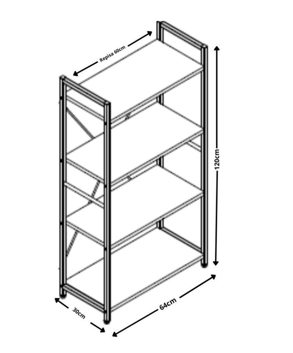 Foto 4 | Estante Organizador Plywood 4 Niveles 120 cm