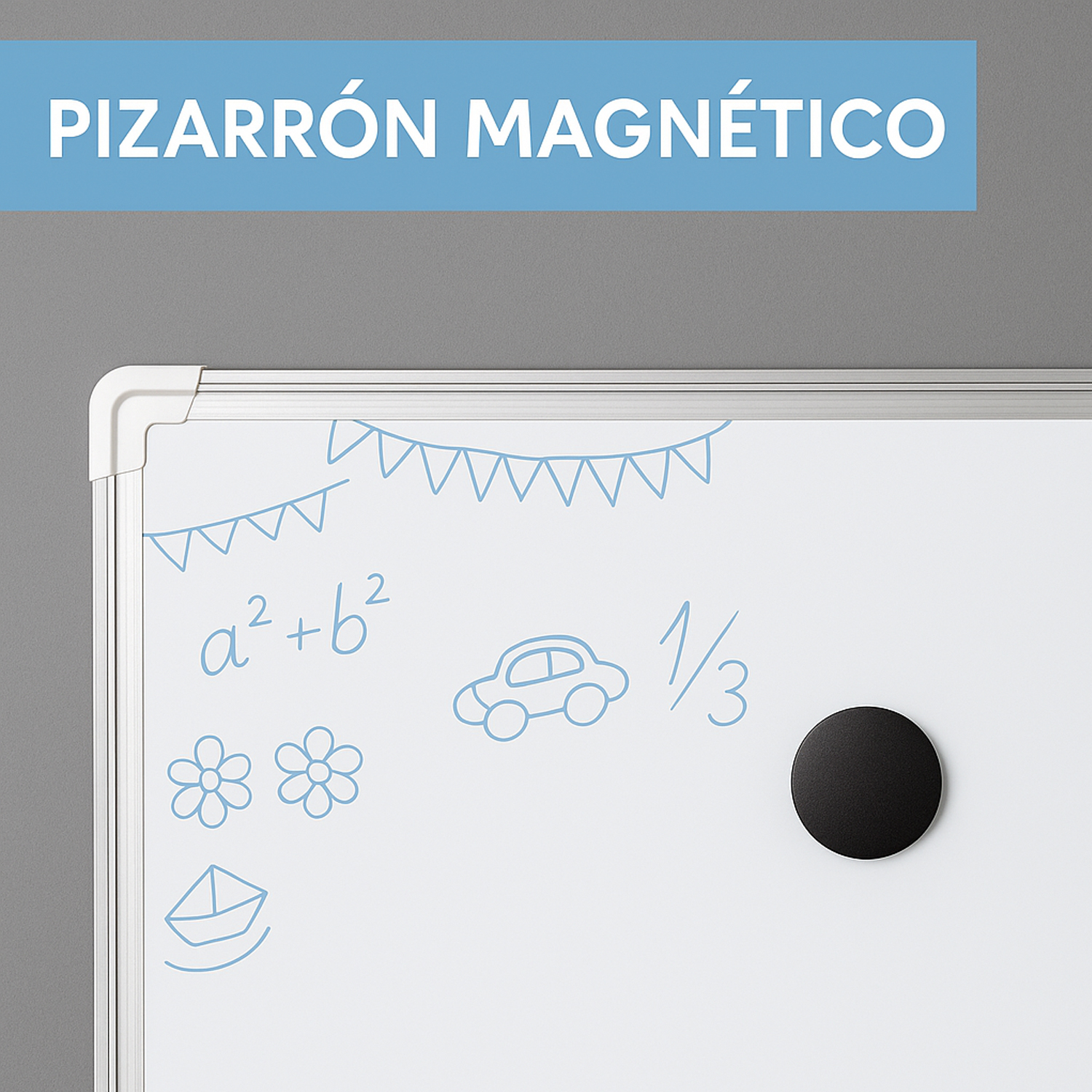 Foto 4 pulgar | Pizarrón Magnético 60x90 Cm Jauz Color Blanco