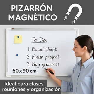 Foto 7 | Pizarrón Magnético 60x90 Cm Jauz Color Blanco
