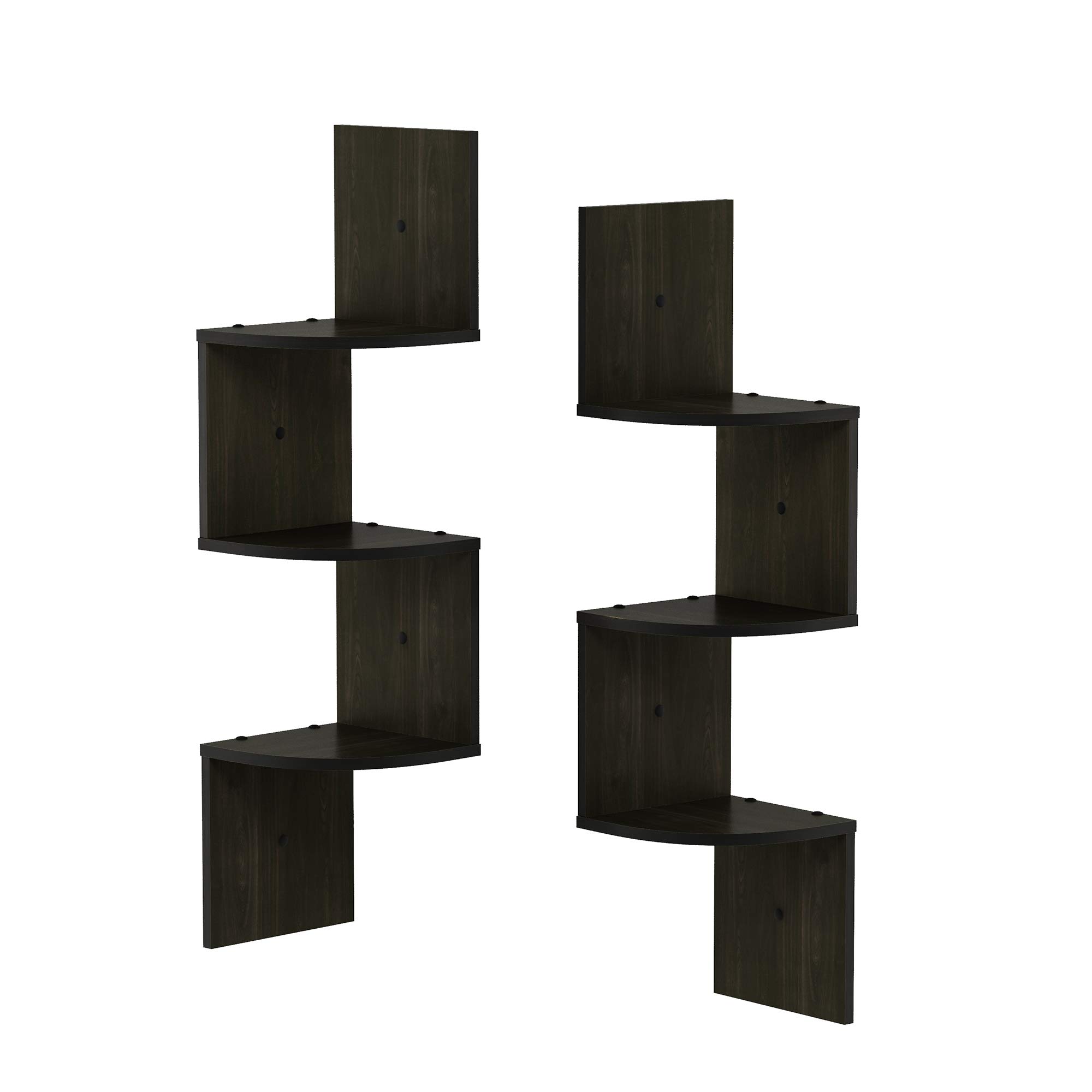 Foto 2 pulgar | Estante De Esquina Flotante Furinno Rossi De 3 Niveles Para Montaje En Pared, Juego De 2 - Venta Internacional.