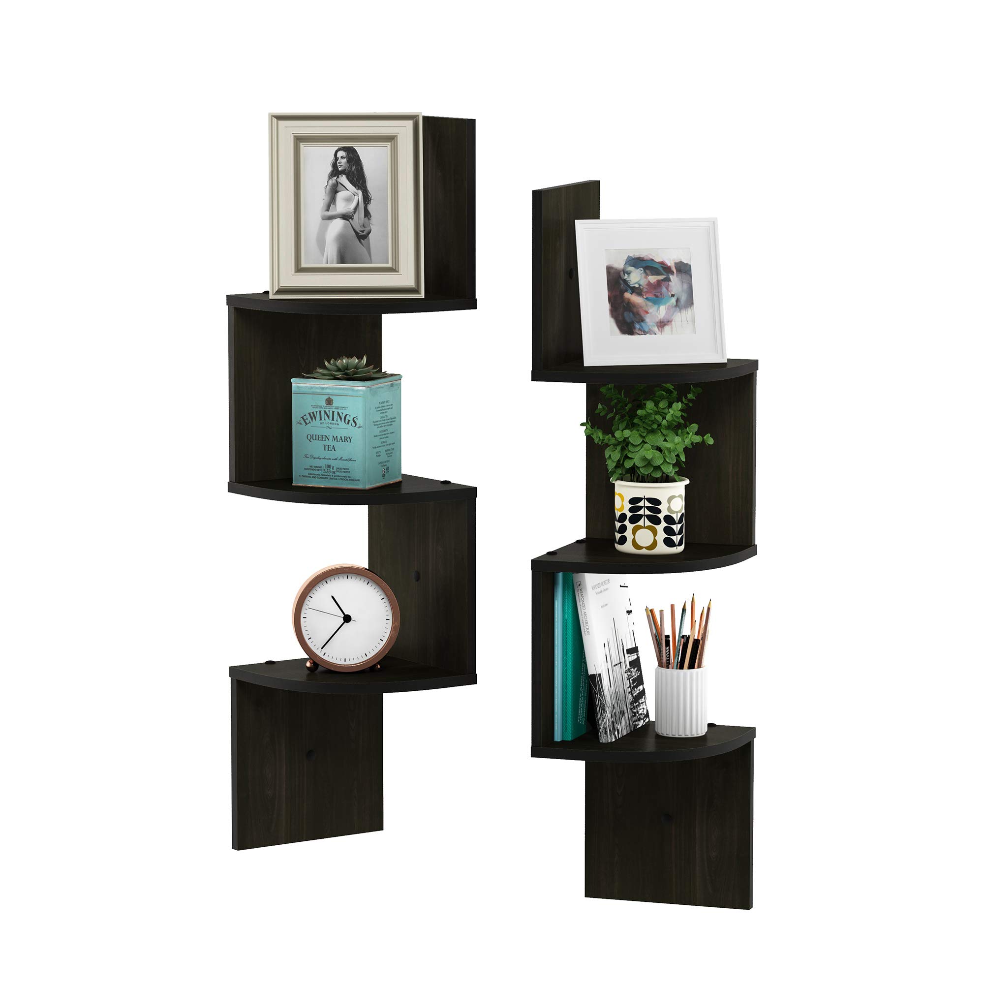 Foto 5 | Estante De Esquina Flotante Furinno Rossi De 3 Niveles Para Montaje En Pared, Juego De 2 - Venta Internacional.