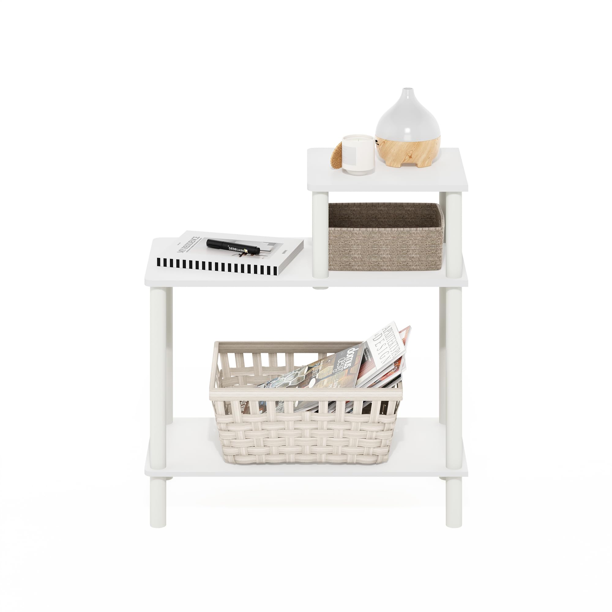Foto 7 pulgar | Mesa Auxiliar Furinno 3 Niveles Blanco - Venta Internacional