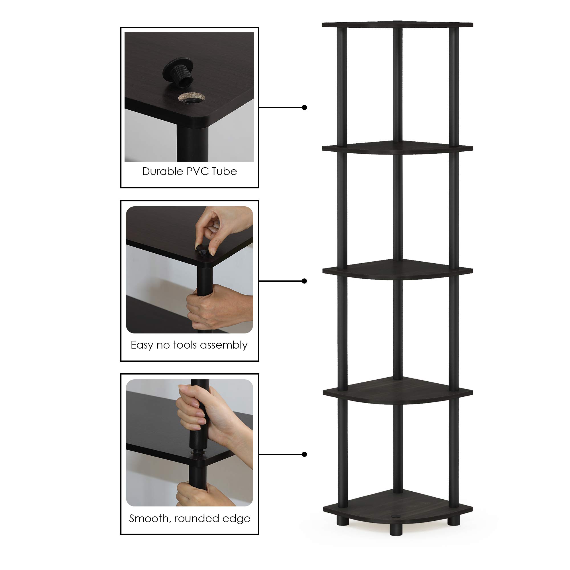 Foto 7 pulgar | Esquinero Furinno Negro-Venta Internacional
