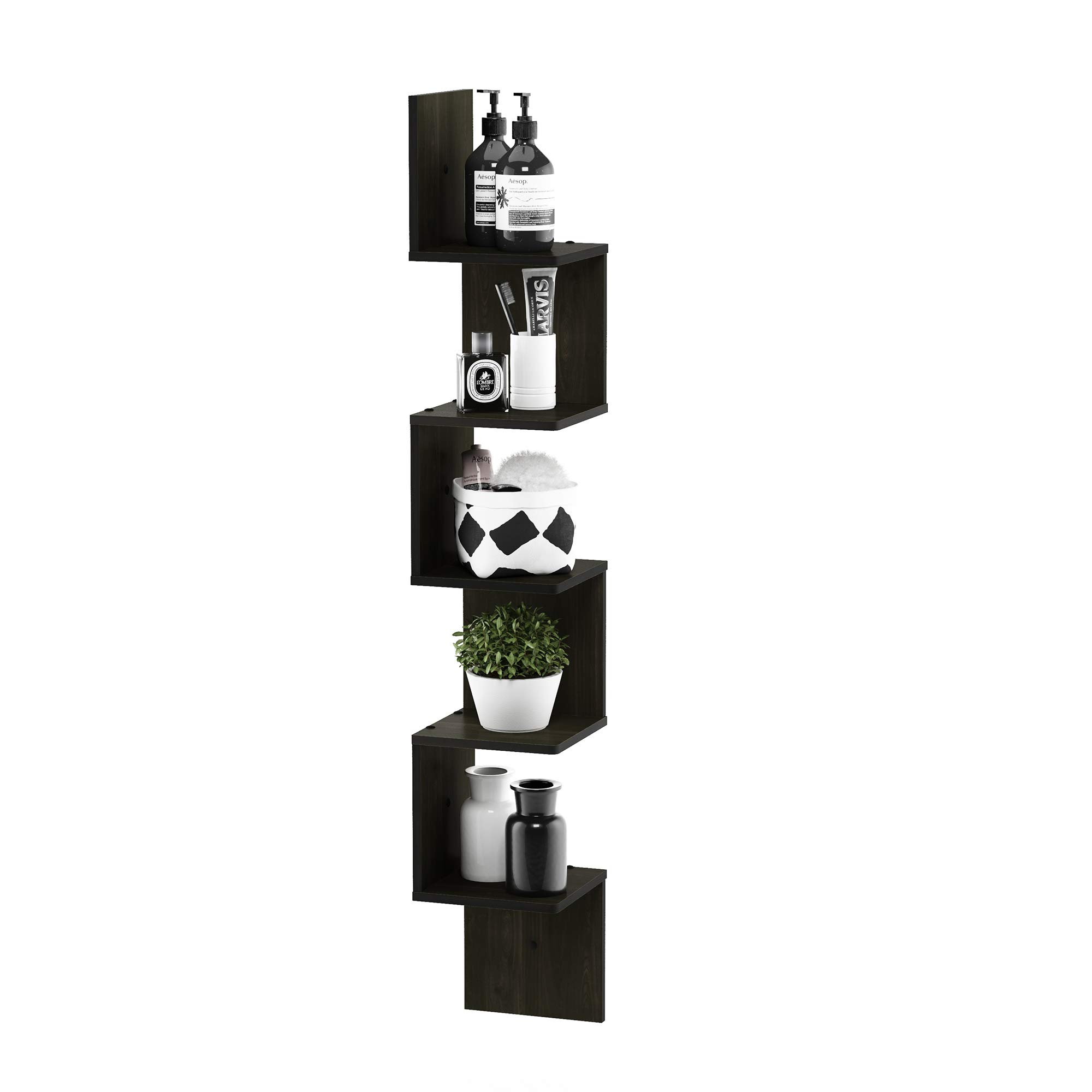 Foto 5 pulgar | Estante De Esquina Flotante Furinno Rossi Para Montaje En Pared, 5 Niveles - Venta Internacional.