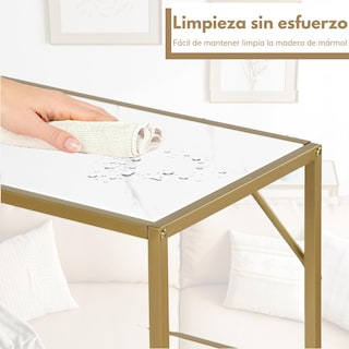Foto 6 | Mesa Consola Dorado 100cm Mesa De Entrada Moderna 3 Niveles Gomyhome
