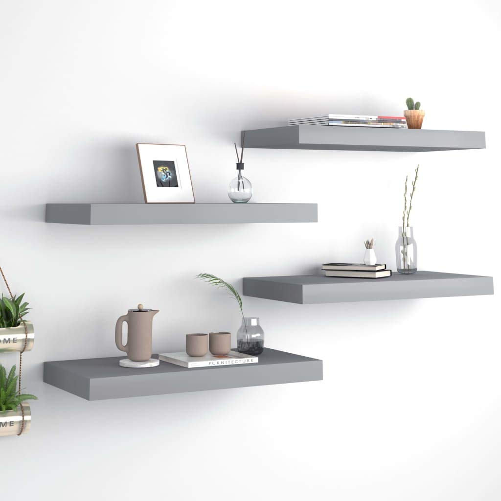 Foto 3 pulgar | Estantes De Pared Vidaxl  Modernos  De Mdf En Forma De Panal De Abeja  Color Gris  Juego De 4 - Venta Internacional.