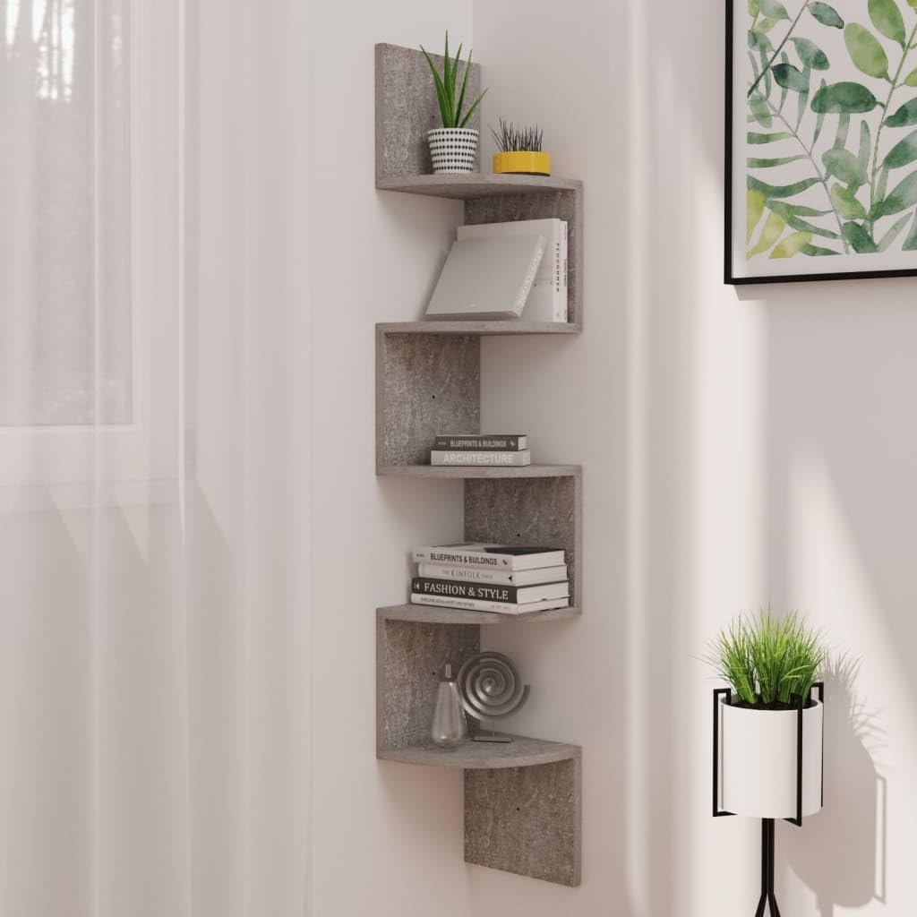 Foto 3 pulgar | Estantería De Pared Vidaxl Hormigón Gris  19 X 19 X 123 Cm  Madera Aglomerada - Venta Internacional.