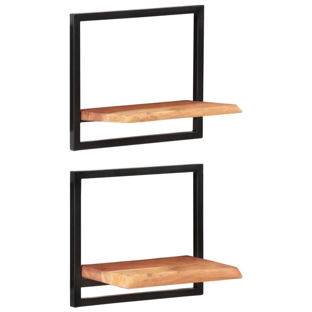 Foto 2 pulgar | Estantería De Pared Vidaxl De Madera Maciza De Acacia Y Acero  40 X 24 X 35 Cm  2 Unidades - Venta Internacional.
