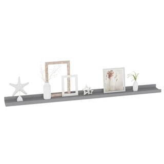 Foto 4 | Estantería De Pared Vidaxl Mdf Gris 39 4 X 3 5 X 1 2 Cm (2 Unidades) - Venta Internacional.