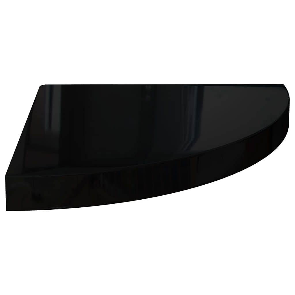 Foto 1 | Estante De Esquina Vidaxl De Madera De Densidad Media En Forma De Panal Negro Brillante  35 X 35 X 4 Cm - Venta In