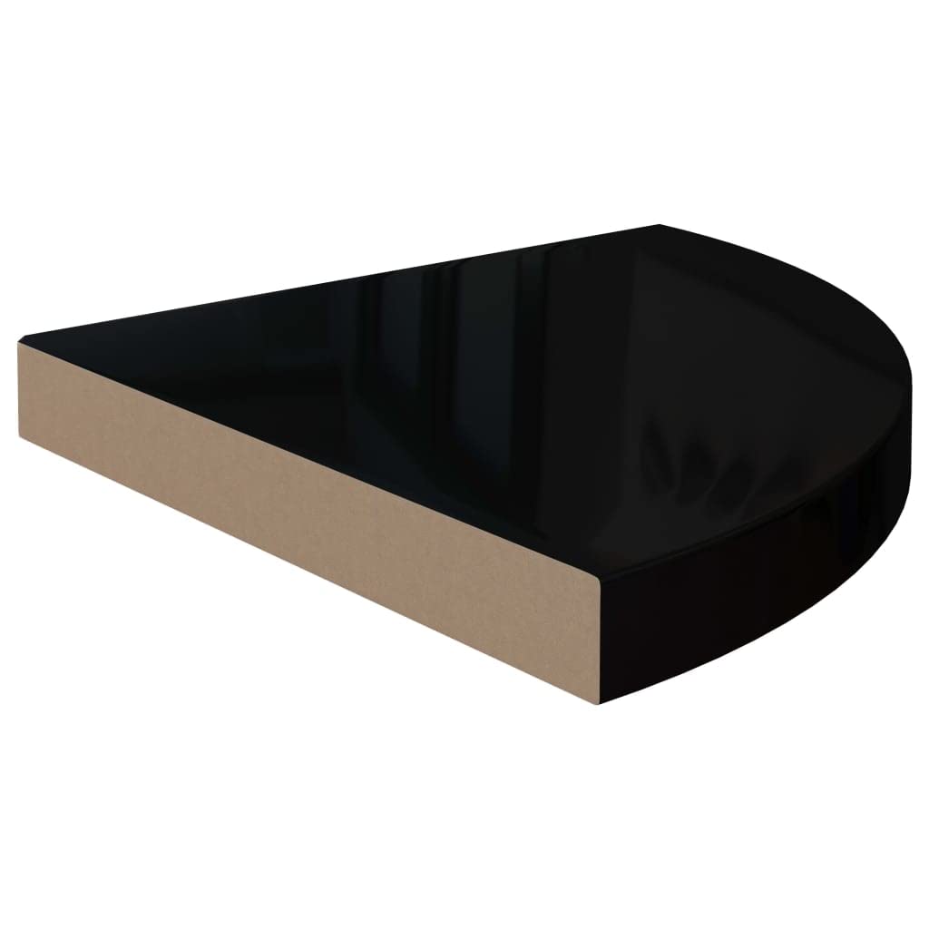 Foto 3 | Estante De Esquina Vidaxl De Madera De Densidad Media En Forma De Panal Negro Brillante  35 X 35 X 4 Cm - Venta In