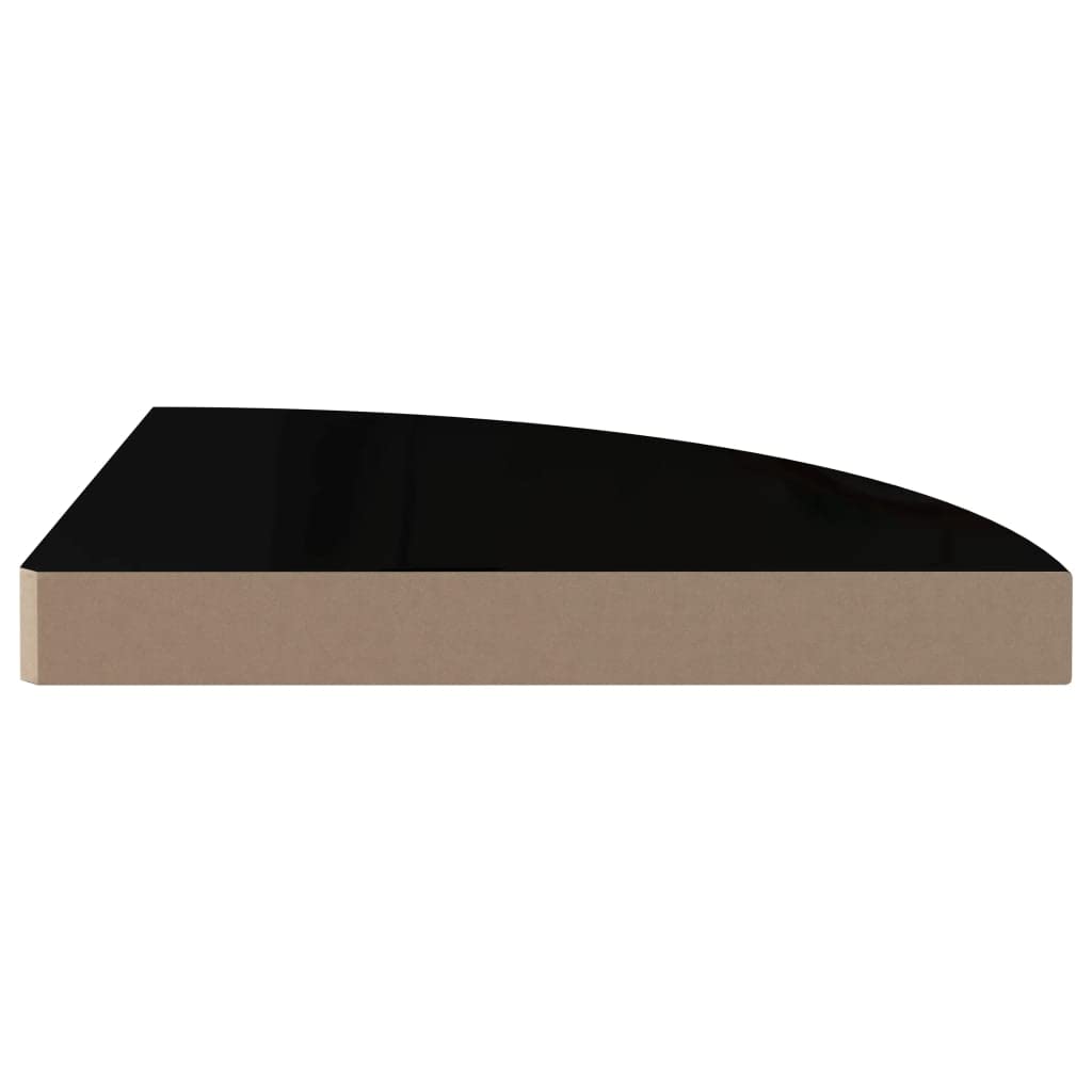 Foto 4 | Estante De Esquina Vidaxl De Madera De Densidad Media En Forma De Panal Negro Brillante  35 X 35 X 4 Cm - Venta In
